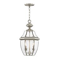 Monterey 2-Light Outdoor Pendant in Brushed Nickel