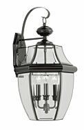 Monterey 3-Light Outdoor Wall Lantern in Black