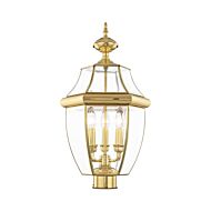 Monterey 3-Light Post-Top Lanterm in Polished Brass