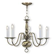 Williamsburgh 5-Light Chandelier in Antique Brass