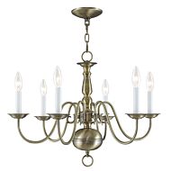 Williamsburgh 6-Light Chandelier in Antique Brass