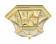 Monterey 3-Light Outdoor Ceiling Mount in Polished Brass