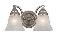 Standford 2-Light Bathroom Vanity Light in Brushed Nickel