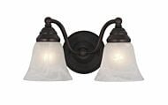 Standford 2-Light Bathroom Vanity Light in Oil Burnished Bronze