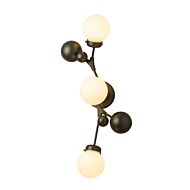 Hubbardton Forge 30 Inch 3 Light Sprig Sconce in Dark Smoke