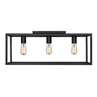 Wesson 3-Light Flush Mount Ceiling Light in Matte Black