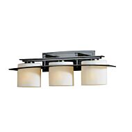 Hubbardton Forge 8 3-Light Arc Ellipse Bathroom Vanity Light in Dark Smoke