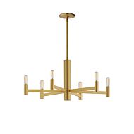 Emana 6-Light Chandelier in Natural Aged Brass