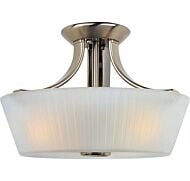 Maxim Lighting Finesse 3 Light Semi Flush Mount in Satin Nickel