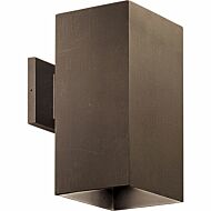 Square 1-Light Wall Lantern in Antique Bronze