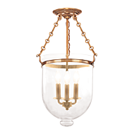 Hudson Valley Hampton 3 Light Ceiling Light in Aged Brass