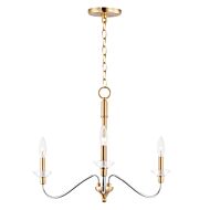 Clarion 3-Light Pendant in Polished Chrome with Satin Brass