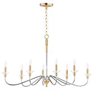 Clarion 8-Light Chandelier in Polished Chrome with Satin Brass