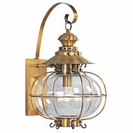 Harbor 1-Light Outdoor Wall Lantern in Flemish Brass