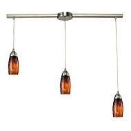 Milan 3-Light Pendant in Satin Nickel