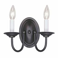 Home Basics 2-Light Wall Sconce in Black