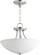 Quorum Barkley 3 Light 15 Inch Pendant Light in Satin Nickel