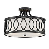 Crystorama Graham 3 Light Ceiling Light in Matte Black