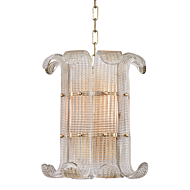 Hudson Valley Brasher 4 Light Chandelier in Aged Brass