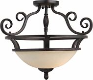 Manor 2-Light Semi-Flush Mount in Oil Rubbed Bronze