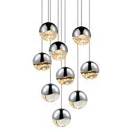 Sonneman Grapes 13.75 Inch 9 Light LED Pendant in Polished Chrome