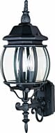 Crown Hill 3-Light Outdoor Wall Lantern in Black