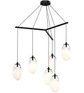 Sonneman Liquid 6 Light 12 Inch Pendant Light in Satin Black