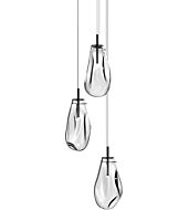 Sonneman Liquid 3 Light 22 Inch Pendant Light in Satin Black