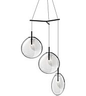 Sonneman Cantina 3 Light 19 Inch Pendant Light in Satin Black