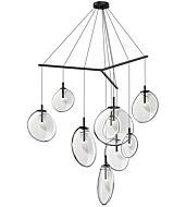 Sonneman Cantina 9 Light 19 Inch Pendant Light in Satin Black