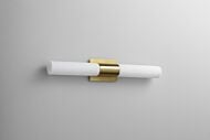 Magneta 2-Light LED Bathroom Vanity Light in Aged Brass