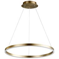 Circulo 1-Light LED Pendant in Aged Brass