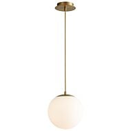 Luna 1-Light LED Pendant in Aged Brass