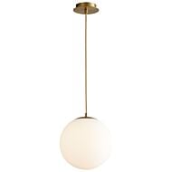 Luna 1-Light LED Pendant in Aged Brass