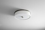 Echo 2-Light LED Ceiling Mount in Satin Nickel W with White Grass