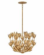 Hinkley Flora 3-Light Semi-Flush Ceiling Light In Burnished Gold