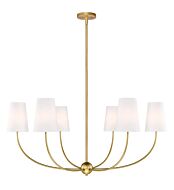 Shannon 6-Light Chandelier in Rubbed Brass