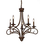 Gloucester 5-Light Chandelier in Weathered Bronze