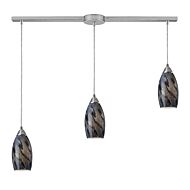 Galaxy 3-Light Pendant in Satin Nickel