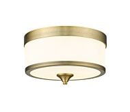 Z-Lite Cosmopolitan 3-Light Flush Mount Ceiling Light In Heritage Brass