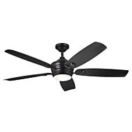 Tranquil 1-Light 56 Ceiling Fan in Satin Black