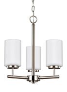 Sea Gull Oslo 3 Light Chandelier in Brushed Nickel