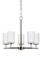 Sea Gull Oslo 5 Light Chandelier in Brushed Nickel