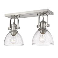 Hines Pw 2-Light Semi-Flush Mount Ceiling Light in Pewter