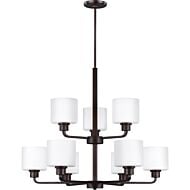 Sea Gull Canfield 9 Light Chandelier in Bronze