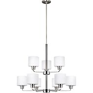 Sea Gull Canfield 9 Light Chandelier in Brushed Nickel