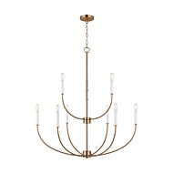 Greenwich 9-Light LED Chandelier in Satin Brass