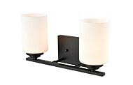 Millennium 2 Light Bathroom Vanity Light in Matte Black