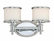 Carlisle 2-Light Bathroom Vanity Light in Chrome