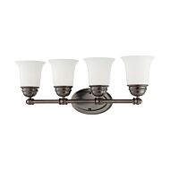 Bella 4-Light Bathroom Vanity Light in Oiled Bronze